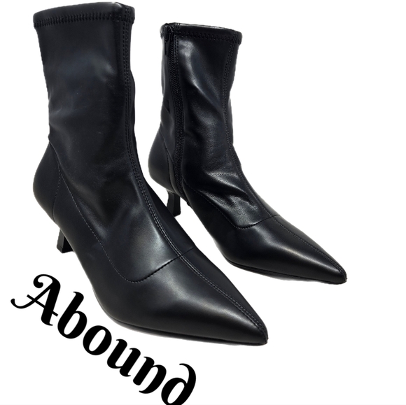 Abound Shoes - Abound Erinn Women's Sz 6M Black Faux Leather Sleek & Sexy Bootie Pointed Toe